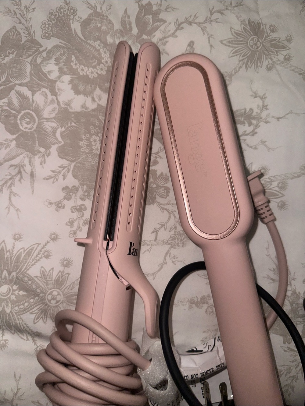 Lange Blush Pink Dual-Plate Hair Straightener and Straightening Comb